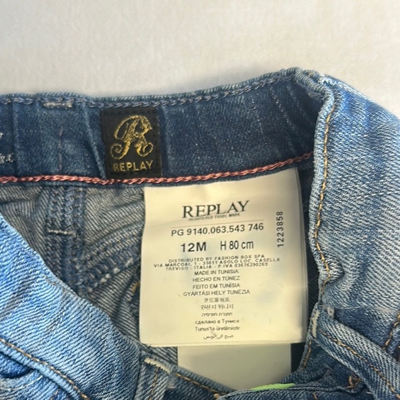 Replay Blue Distressed Cropped Jeans - Picture 2 of 8